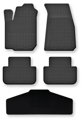 Image de Tapis de sol en caoutchouc + tunnel pour Renault 21 1986-1996 (berline) – 5 pièces, noirs, semi-universel, adapté