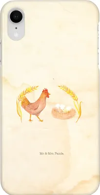 Produktbild von Mr. & Mrs. Panda Iphone XR Handyhülle Huhn Stolz - Vintage - Geschenk, Spruch, Bauernhof, Hof, Premium Kunststoff, Motivation, Eier, Henne, Hahn, Handy Case