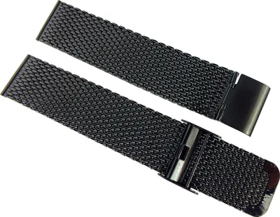 Produktbild von Minott > Uhrenarmband Edelstahl schwarz > Milanaise Edelstahlband, Stegbreite:18mm