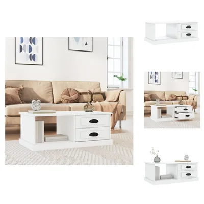 Image de vidaXL Table basse blanche 90x50x35 cm Bois composite - Tables basses