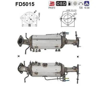 Produktbild von AS FD5015 Dieselpartikelfilter Rußpartikelfilter DPF für MAZDA 5 (CR19) Abgasanlage Diesel