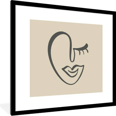 Produktbild von MuchoWow® Gerahmtes Poster Frau - Gesicht - Porträt 40x40 cm - Poster mit Schwarzem Bilderrahmen Wandposter Rahmen Foto Bilder - Poster - Plakat im Rahmen