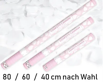 Produktbild von Konfettikanone | 40 / 60 / 80 cm 80 cm Rosenblätter Weiß