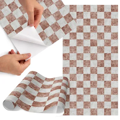 Produktbild von Möbelfolie 65x130 cm - Klebefolie Möbel - Selbstklebende Folie - Folie für Möbel - Möbelfolie Küche - Klebefolie Küche - Möbelfolie Schrank - Wasserdicht - Abwaschbar - Selbstklebend - Luftblasenfrei - Rückstandslos entfernbar - Marmorgitter