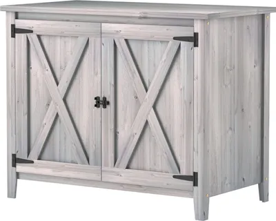 Obrázek produktu pro Zahradní skříň dřevo, kůlna na nářadí odolná povětrnostním vlivům 110x60x88,5cm, kůlna na nářadí s dvířky, skládací střecha, police, skříň na nářadí, zahradní kůlna skříň na nářadí zahradní kůlna na terasu, světle š