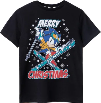 Obrázek produktu pro Sonic The Hedgehog - tričko "Merry Christmas" pro chlapce NS7589 (128) (černá)