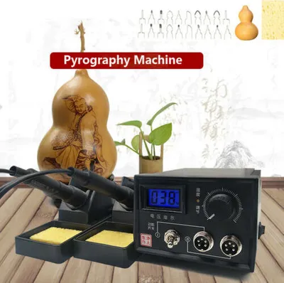 Produktbild von Topchances Brandmalmaschine 60 Watt Professionelle Holz Brennwerkzeug Digital Einstellbare Temperaturregelung Kürbis Holz Handwerk Brandmalerei Kit (2 Stift mit 20 stücke Tipps) Geschenke von Hand