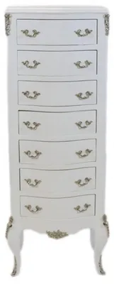 Obrázek produktu pro Casa Padrino Barokní komoda bílá se 7 zásuvkami 120 x 45 x 35 cm - starožitný styl