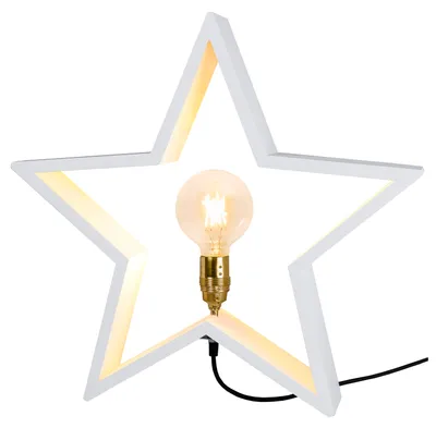 Productafbeelding van Holzster – Adventsster – Tafel lamp – hangend of staand – diameter: 50 cm – fitting E27 – wit