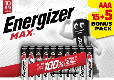 Obrázek produktu pro Energizer E301534800, Baterie na jedno použití, AAA, 1,5 V, 20 kusů, 10 rok/roky
