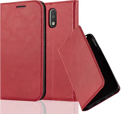 Produktbild von Cadorabo Hülle für Motorola MOTO G4 / G4 PLUS Schutz Hülle in Rot Handyhülle Etui Case Cover Magnetverschluss