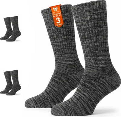 Produktbild von Winter-Thermosocken 2.0 TOG mit Vollterry – Extra warm & bequem - 3er Pack, Farbe:Grau, Größe:39-42