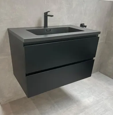 Produktbild von Badmöbel Unterschrank FLAT 100 (matt-schwarz)
