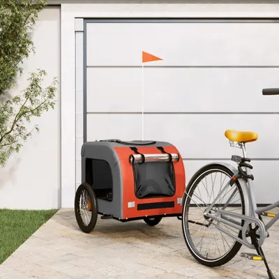 Produktbild von "2026 Promotion" Fahrradanhänger Hunde Orange und Grau Oxford-Gewebe & Eisen - Fahrradanhänger CC32684