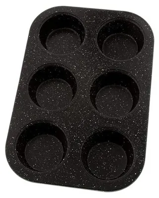 Muffin-Backform aus Kohlenstoffstahl, 6 Mulden, 26,5x18x3 cm