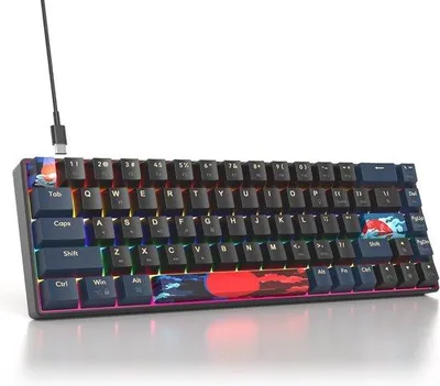 Obrázek produktu pro Mechanická herní klávesnice s LED podsvícením – kompaktní a ergonomická klávesnice pro PS5, PS4 a Xbox