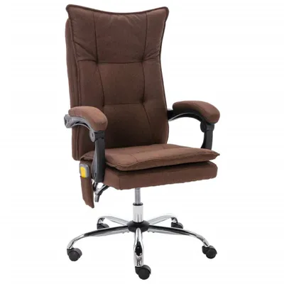 Produktbild von The Living Store Massage-Bürostuhl Braun Stoff