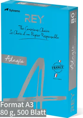 Produktbild von Kopier-Offset A3 KP380 REYAdagio 80g intensivblau Pckg. a 500 Blatt