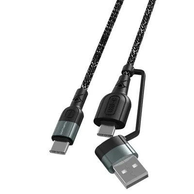 Immagine prodotto di cavo di ricarica rapida USB + USB-C 2 in 1 da 1,5 m, ComboCord CL di 4Smarts - Nero