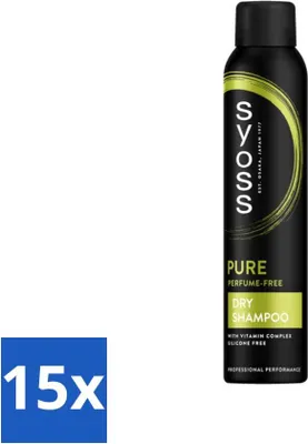 Produktbild von SYOSS - Pure Fresh Trockenshampoo - Shampoo - Langanhaltendes Styling - 200ml - Vorteilspack - 15 Stücke