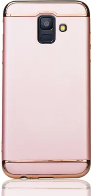 Produktbild von Handy Hülle Schutz Case für Samsung Galaxy A6 2018 Bumper 3 in 1 Cover Chrom Rose Gold