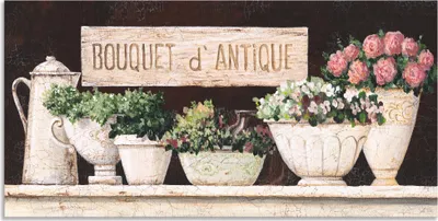 Produktbild von ARTland Wandbild Alu für Innen & Outdoor Antike Sträuße Größe: 40x20 cm