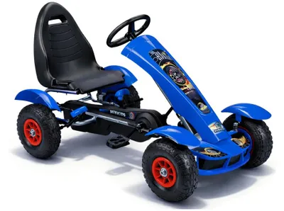 Obrázok produktu pre Športové pedálové go-kart F618, s pneumatikami, nosnosť do 50 kg, modrej farby