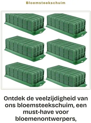 Zdjęcie produktu dla Gąbka florystyczna - Gąbka do aranżacji kwiatowych - Idealna do kompozycji kwiatowych - Zielona - Dla florystów - Idealna na wesela - 6 sztuk