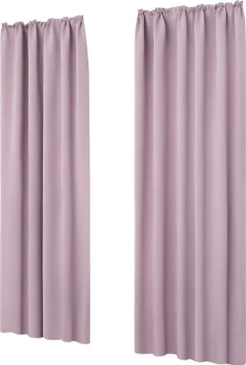 Produktbild von Unyqoos® Verdunkelungsvorhänge 2er-Set 220×140 cm (H×B), lichtrosa, 100% Polyester, blickdicht, thermoisolierend & schalldämmend, Faltenband