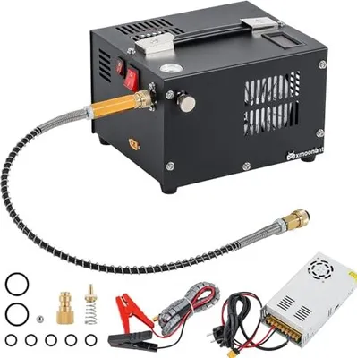 Produktbild von MXMOONANT 300BAR Tragbarer PCP -Kompressor, Ölwasserfrei, kann 220 -V -Netzteil und 12 -V -Automobilbatterie, Airsoft, Paintball -Tanks, EU -Stecker v