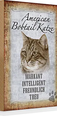Produktbild von Holzschild Spruch 20x30cm American Bobtail Katze