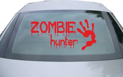 Produktbild von Indigos UG - Aufkleber Heckscheibe & Motorklappe DE6253 - rot - 600x285 mm - zombie huter - Auto Scheiben Fenster Heckklappe Tuning Racing JDM - Die cut