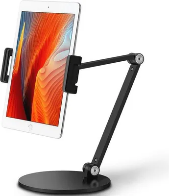 Image de Support pivotant pour tablette, pivotant à 360 degrés et réglable en hauteur, pour téléphones portables et tablettes