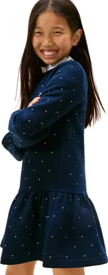 Immagine prodotto di Abito festivo da bambina Tommy Hilfiger, modello HWK, maniche lunghe, colore blu. (Tipo: felpa-abito) Codice prodotto: KG0KG09273