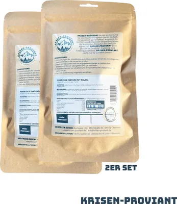 Produktbild von Krisen-Proviant - 2er-Set Porridge natur inkl Milch Notvorrat/Notration 5 J. MHD