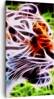 Produktbild von Bild auf Leinwand - Leinwandbild - Afrika aggression tiere tiger - 45x80cm - Wand Bild - Wanddeko - Leinwanddruck - Bilder - Kunstdruck - Wanddekoration - Leinwand bilder - Wandkunst - PA45x80-2293