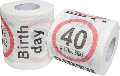 Zdjęcie produktu dla Wesołych 40 urodzin! Papier toaletowy - 2 rolki - Dekoracja i opakowanie prezentowe na 40. urodziny