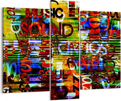 Produktbild von Bild auf Leinwand - Leinwandbild - Wörter Tapeten modern - 95x80cm - Wand Bild - Wanddeko - Leinwanddruck - Bilder - Kunstdruck - Wanddekoration - Leinwand bilder - Wandkunst - CB95x80-2778
