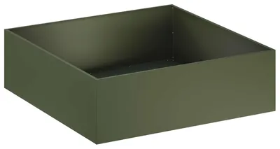 Image de vidaXL Pot de jardin, vert olive, 80 x 80 x 30 cm, acier laminé à froid