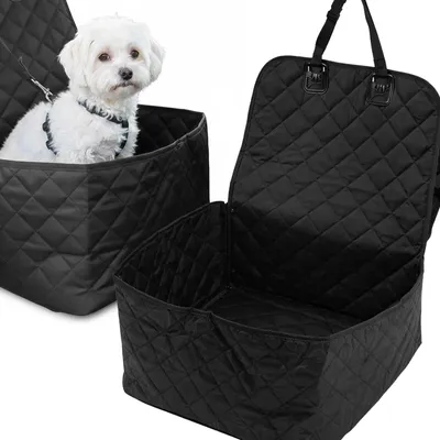 Produktbild von Hunde Autositz Hundesitz Auto Hundetransporter Reisesitz Schutzmatte faltbar wasserdicht Schwarz 49 x 43 x 24 cm