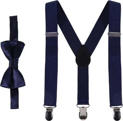 Productafbeelding van Go Go Gadget – Kinderbroekriem met vlinderdas – Set voor kinderen – Donkerblauw