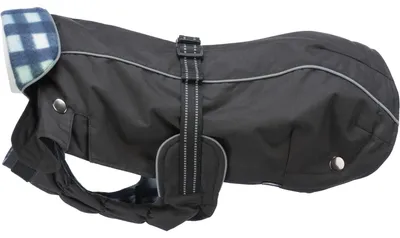 Productafbeelding van Trixie Outdoor jas ROUEN 2-in-1, maat S: 38 cm - model voor bulldogs, zwart/blauw