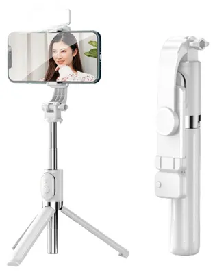 Produktbild von Selfie Stick Stativ Bluetooth ZS8 Weiß Fernbedienung