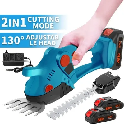 Produktbild von Kabellose Grasschere,Trimmer–2-in-1 Hand-Heckenschere,21V elektrische Rasentrimmer,Heckenschere/Grasschneider,wiederaufladbarer Lithium-Ionen-Akku