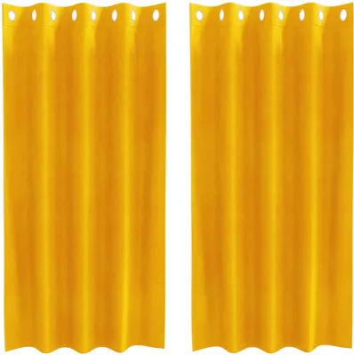 Produktbild von vidaXL Verdunkelungsvorhänge 2 stk. Senfgelb 140 x 175 cm Samt
