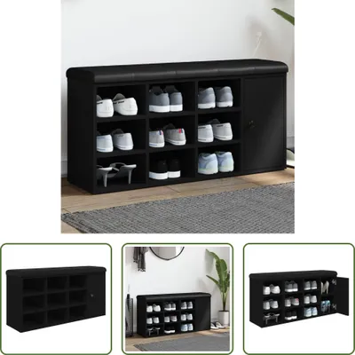 Produktbild von The Living Store Schuhbank Schwarz 102x32x50 cm Holzwerkstoff