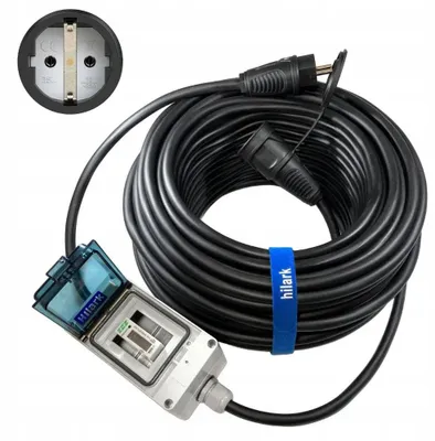 Image de Rallonge électrique en caoutchouc SCHUKO résistante avec compteur H07RN-F 3x2,5 15m