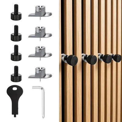 Akustikpaneel-Haken Set, 4 Stück, Metall, ohne Bohren, für Lamellen 13-17 mm