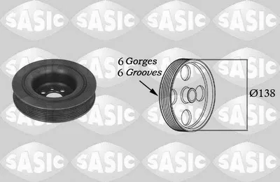 Produktbild von SASIC 9001800 Riemenscheibe Kurbelwelle für VW Golf IV Schrägheck (1J1) 138mm