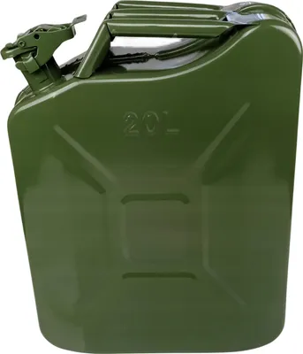 Produktbild von Benzinkanister Metall 20 Liter, Kraftstoffkanister, Reservekanister Benzin & Diesel, Ölkanister, Dieselkanister, Tragegriff, dichten Verschluss, Grün